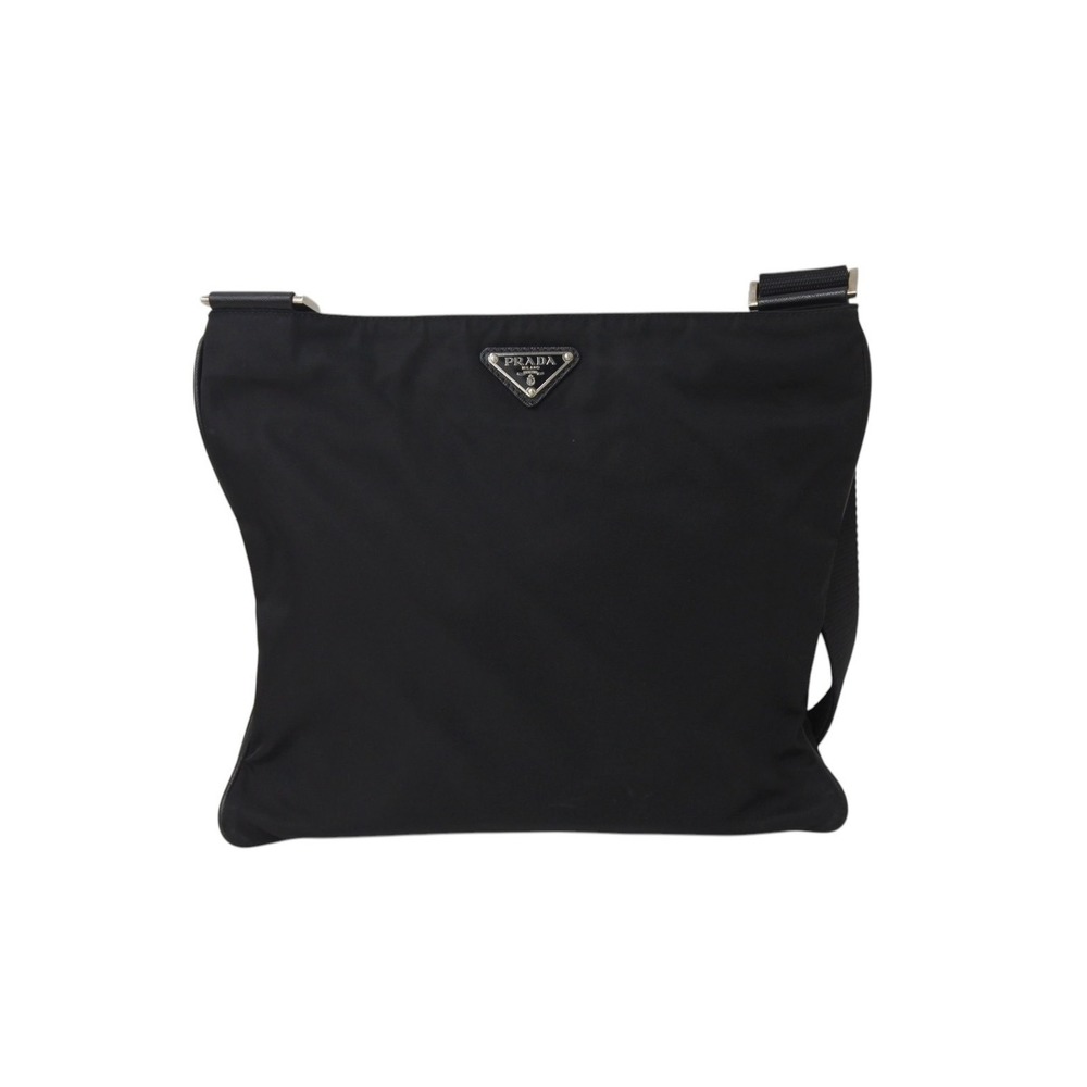 Prada Black Black Shoulder Bag Nero Logo - Picture 1 of 8
